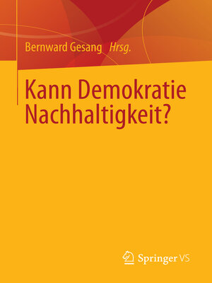 cover image of Kann Demokratie Nachhaltigkeit?